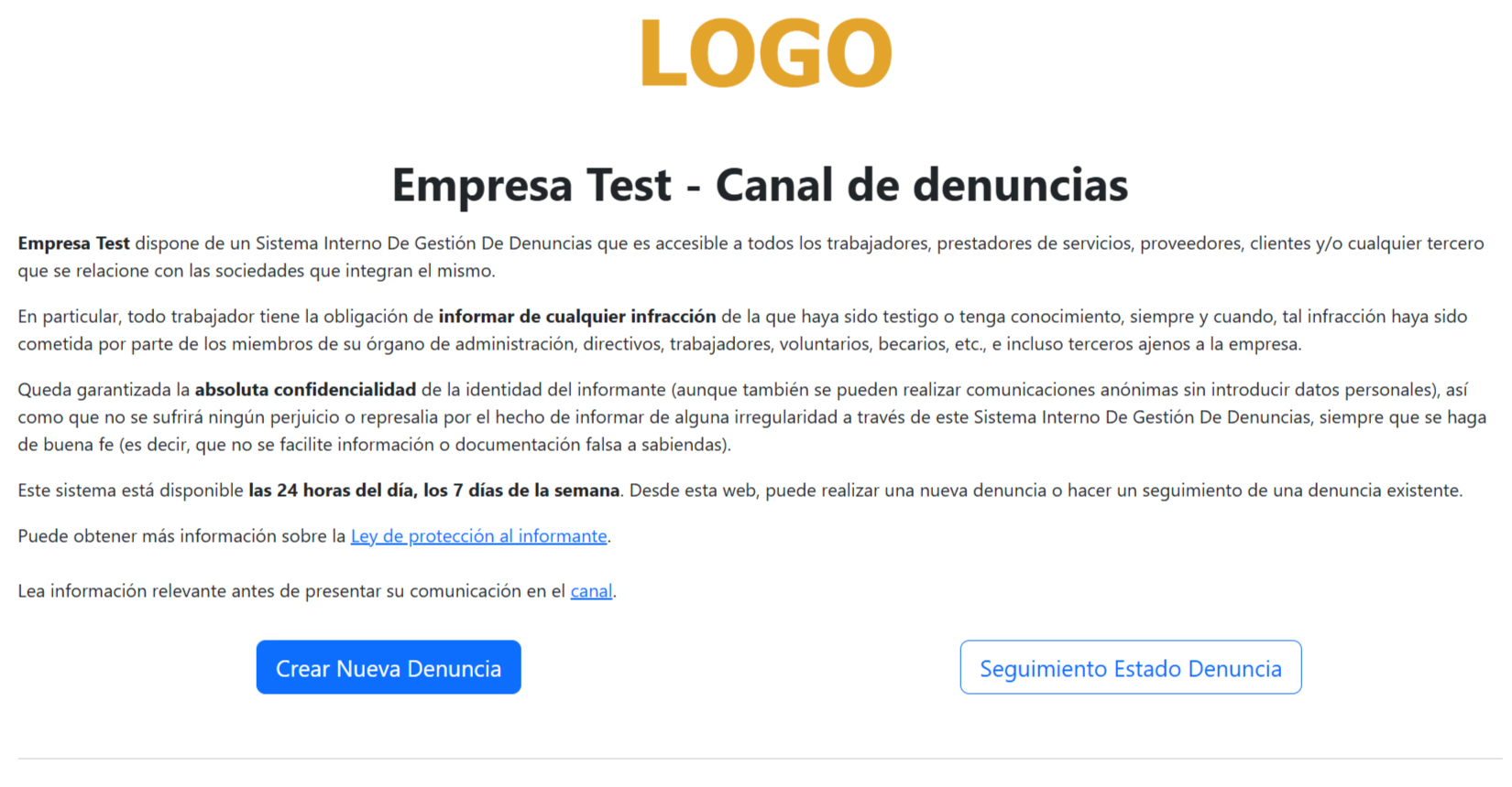 Acceso web publica de denuncias
